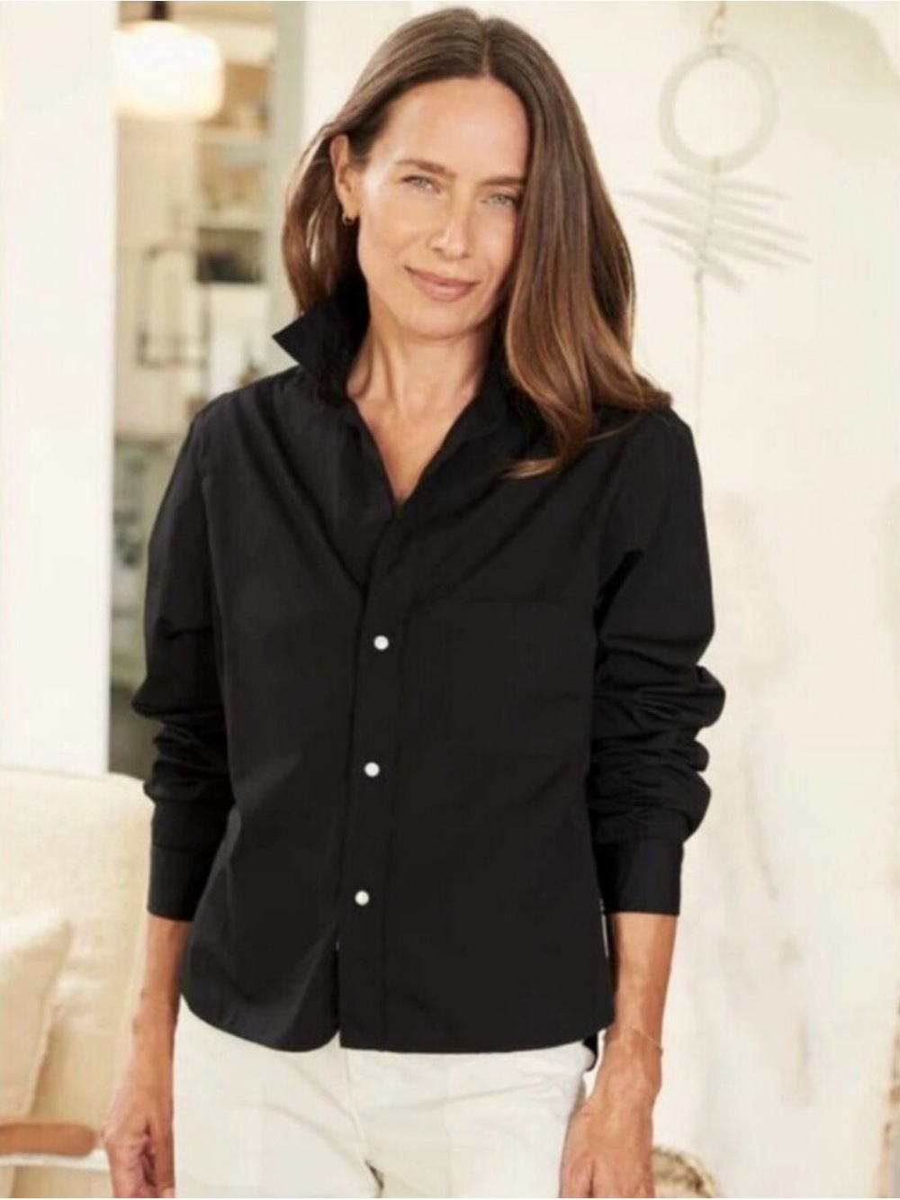 Frank & Eileen Silvio Black Long-Sleeve Button-Down Shirt | M